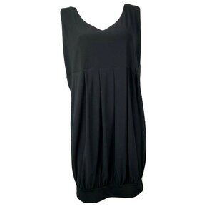TRUE ENVY Solid All Black Pullover V Neck Sleeveless Dress Womens Size XL